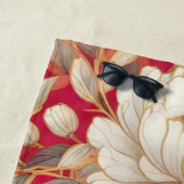 Blumenrustikale Vintage Rot Strandtuch (Beispiel)