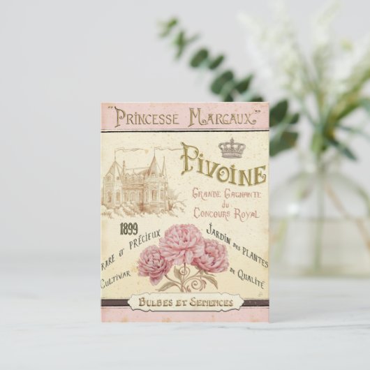 Blumensaatpackung Postkarte (Stehend Vorderseite)