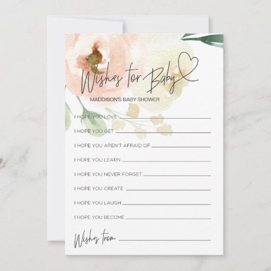 Blumensäckchen für Babyspielkarten Einladung (Vorderseite)