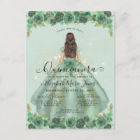 Blumensage Green Gold Glaess Prinzessin Quinceaner