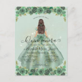 Blumensage Green Gold Glaess Prinzessin Quinceaner Postkarte (Vorderseite)