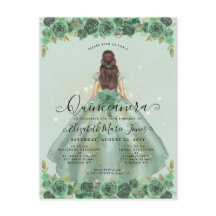 Blumensage Green Gold Glaess Prinzessin Quinceaner