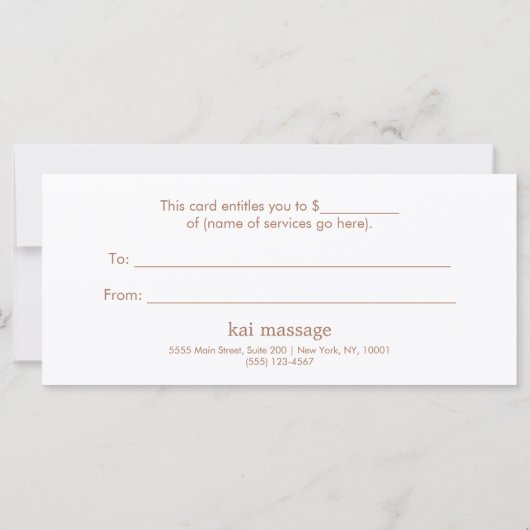 Blumensalon Gold Wellness-Center Geschenkgutschein (Rückseite)