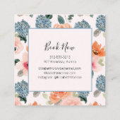 Blumensalon Hair Stylist Makeup Quadratische Visitenkarte (Rückseite)