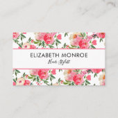 Blumensalon Wasserfarbe Friseur Stylist Visitenkarte (Vorderseite)