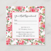 Blumensalon Wasserfarbe Haarstühle Makeup Artist Quadratische Visitenkarte (Rückseite)