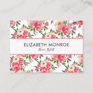 Blumensalon Wasserfarbe Haarstühle Makeup Artist Visitenkarte