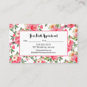 Blumensalon Wasserfarbe Haarstühle Makeup Artist Visitenkarte (Rückseite)