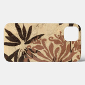 Blumenschablone-Entwurf mit Tawny Blätter Case-Mate iPhone Hülle (Rückseite (Horizontal))