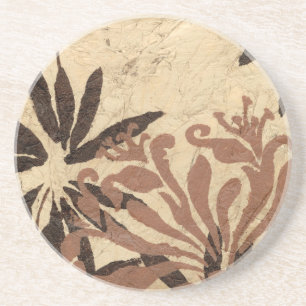 Blumenschablone-Entwurf mit Tawny Blätter Sandstein Untersetzer