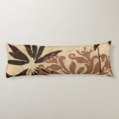 Blumenschablone-Entwurf mit Tawny Blätter Seitenschläferkissen (Rückseite)