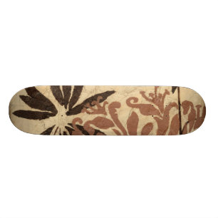 Blumenschablone-Entwurf mit Tawny Blätter Skateboard