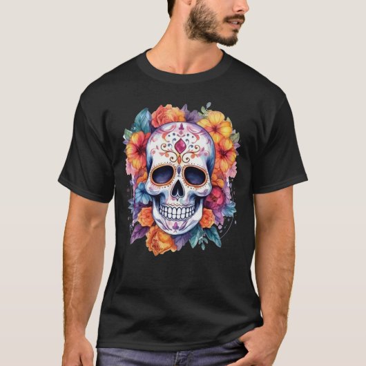 Blumenschädel 14 T-Shirt (Vorderseite)