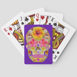 Blumenschädel 4 - Tropisch Spielkarten