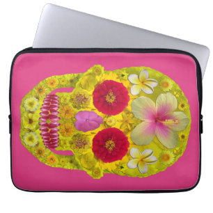 Blumenschädel 8 laptopschutzhülle