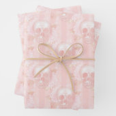 Blumenschädel auf hellrosa geschenkpapier set (Beispiel)