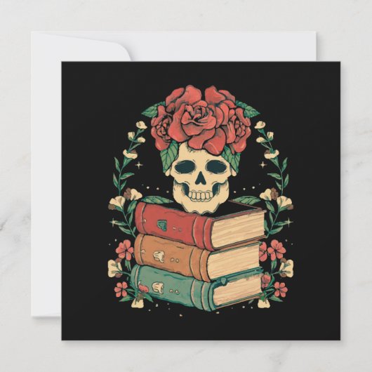 Blumenschädel auf Ihren Büchern (Vorderseite)