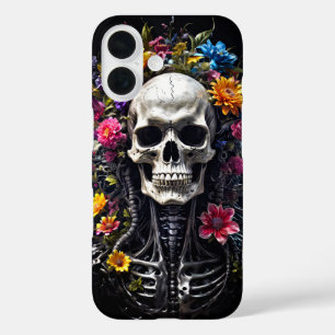 Blumenschädel auf schwarzem Cover