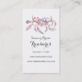 Blumenschädel boho Aquarell Visitenkarte (Rückseite)