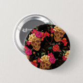 Blumenschädel Button (Vorne & Hinten)