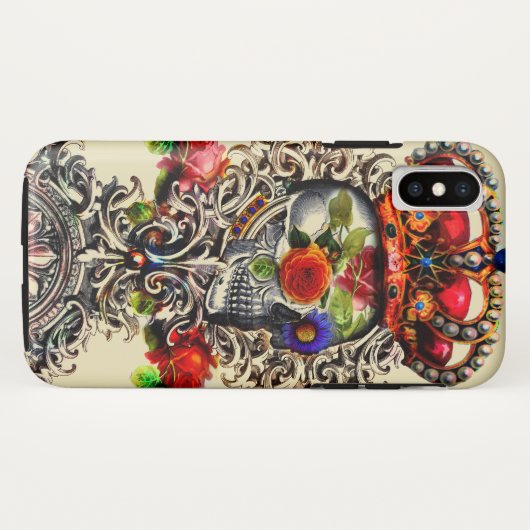 Blumenschädel Case-Mate iPhone Hülle (Rückseite (Horizontal))