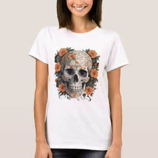 Blumenschädel - Edgy & elegantes Vector Design T-Shirt