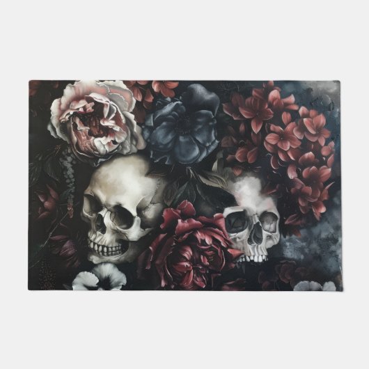 Blumenschädel Fußmatte (Vorderseite)