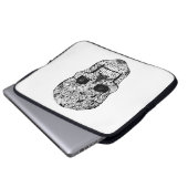 Blumenschädel-Gekritzel Laptopschutzhülle (Vorne Knopf)
