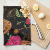 Blumenschädel Geschirrtuch (Viertel Falte)