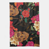 Blumenschädel Geschirrtuch (Vertikal)