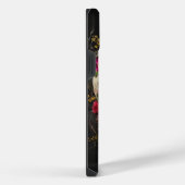 Blumenschädel-Goth-Pagan-Monogramm iPhone Hülle (Rechte Seite)
