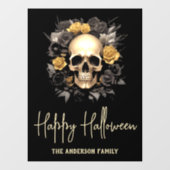 Blumenschädel-Halloween-Party Fensteraufkleber (Blatt)