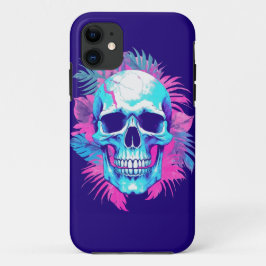 Blumenschädel im Vaporwave-Stil Case-Mate iPhone Hülle