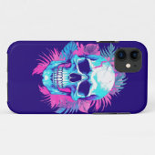 Blumenschädel im Vaporwave-Stil Case-Mate iPhone Hülle (Rückseite (Horizontal))
