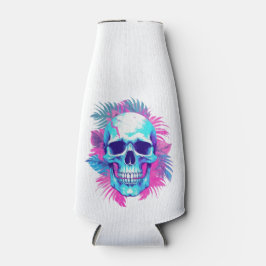 Blumenschädel im Vaporwave-Stil Flaschenkühler