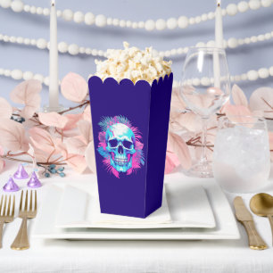 Blumenschädel im Vaporwave-Stil Geschenkschachtel
