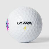 Blumenschädel im Vaporwave-Stil Golfball (Logo)