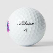 Blumenschädel im Vaporwave-Stil Golfball (Logo)
