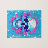 Blumenschädel im Vaporwave-Stil Puzzle (Horizontal)