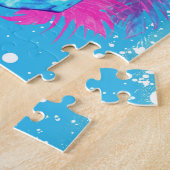 Blumenschädel im Vaporwave-Stil Puzzle (Seite)