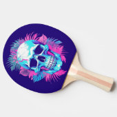 Blumenschädel im Vaporwave-Stil Tischtennis Schläger (Seitenansicht)