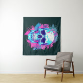 Blumenschädel im Vaporwave-Stil Wandteppich (Beispiel (Horizontal))