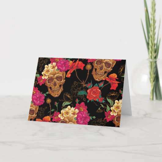 Blumenschädel Karte (Vorderseite)