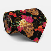 Blumenschädel Krawatte (Gerollt)