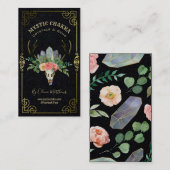 Blumenschädel-Kristall- und Gem-Visitenkarte Visitenkarte (Vorne/Hinten)