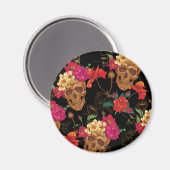Blumenschädel Magnet (Vorderseite/Rückseite)