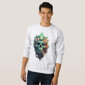 Blumenschädel mit Candle Pixel art Sweatshirt (Vorne ganz)