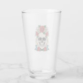 Blumenschädel mit Kerzen Halloween Glas (Rückseite)