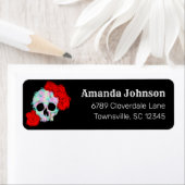 Blumenschädel mit Rose Schwarze Rücksendeadresse (Insitu)