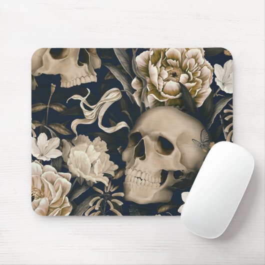 Blumenschädel Mousepad (Mit Mouse)